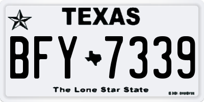 TX license plate BFY7339