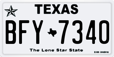 TX license plate BFY7340