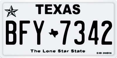 TX license plate BFY7342