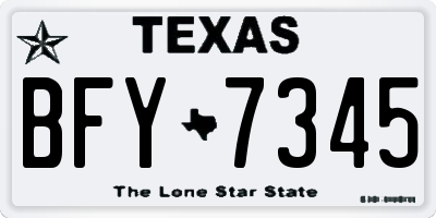 TX license plate BFY7345