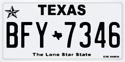 TX license plate BFY7346