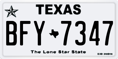 TX license plate BFY7347