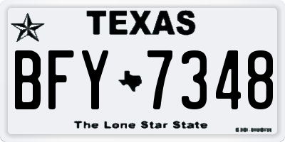 TX license plate BFY7348