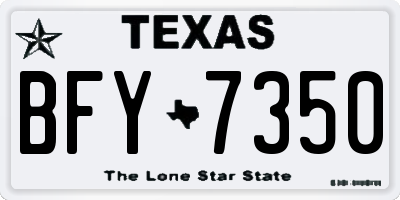 TX license plate BFY7350