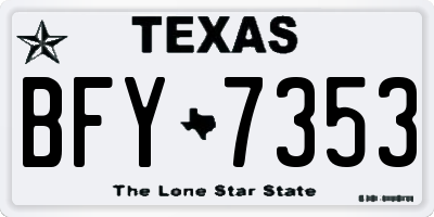 TX license plate BFY7353