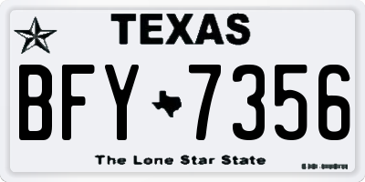 TX license plate BFY7356