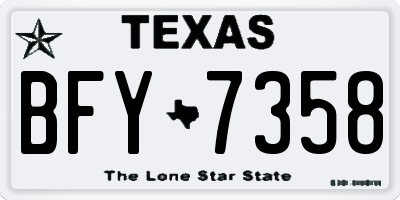 TX license plate BFY7358