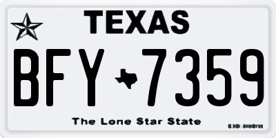 TX license plate BFY7359