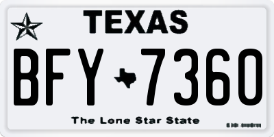 TX license plate BFY7360