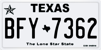 TX license plate BFY7362