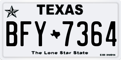 TX license plate BFY7364