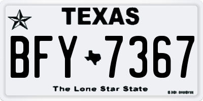 TX license plate BFY7367