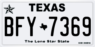 TX license plate BFY7369