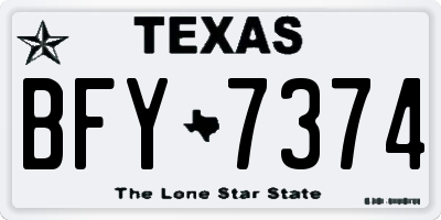 TX license plate BFY7374