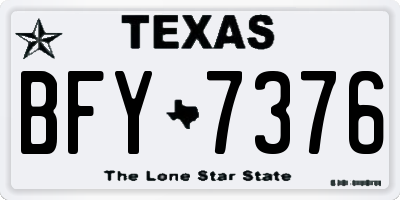 TX license plate BFY7376