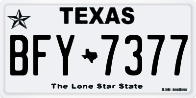 TX license plate BFY7377