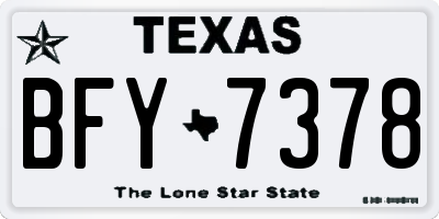 TX license plate BFY7378
