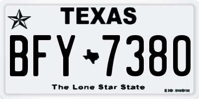 TX license plate BFY7380