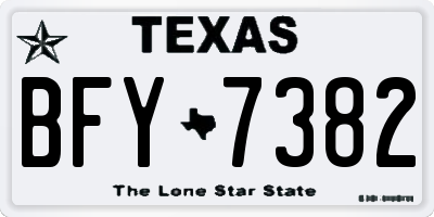 TX license plate BFY7382