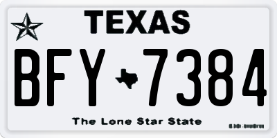 TX license plate BFY7384