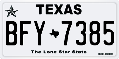 TX license plate BFY7385