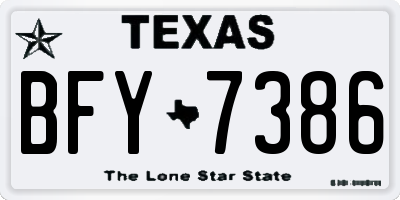 TX license plate BFY7386