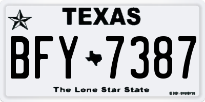 TX license plate BFY7387