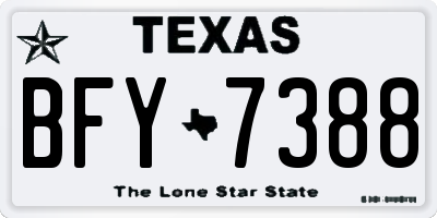 TX license plate BFY7388