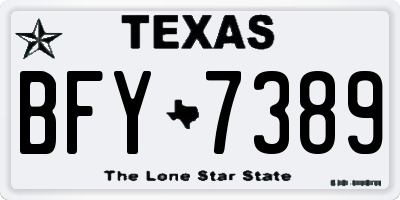 TX license plate BFY7389