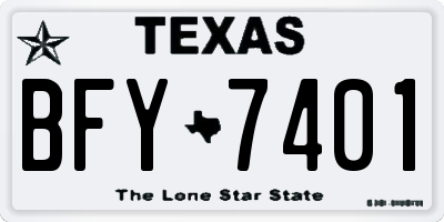 TX license plate BFY7401
