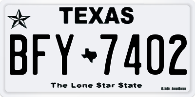 TX license plate BFY7402