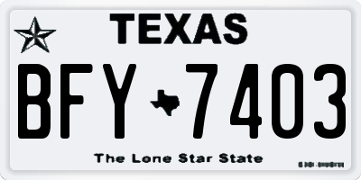 TX license plate BFY7403