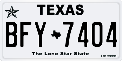TX license plate BFY7404