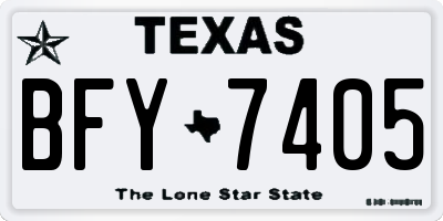 TX license plate BFY7405