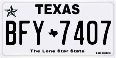 TX license plate BFY7407