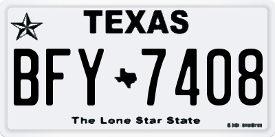 TX license plate BFY7408