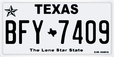 TX license plate BFY7409