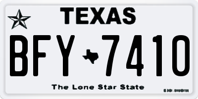 TX license plate BFY7410