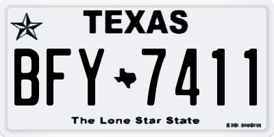 TX license plate BFY7411