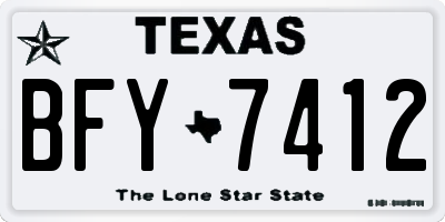 TX license plate BFY7412