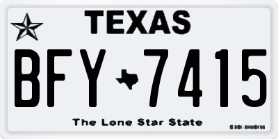 TX license plate BFY7415