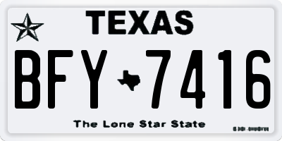 TX license plate BFY7416