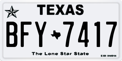 TX license plate BFY7417