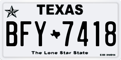 TX license plate BFY7418