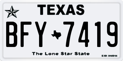 TX license plate BFY7419