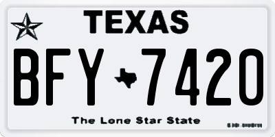 TX license plate BFY7420