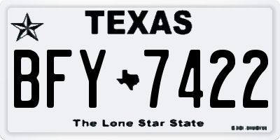 TX license plate BFY7422