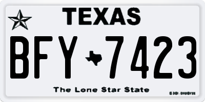 TX license plate BFY7423
