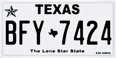 TX license plate BFY7424