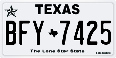 TX license plate BFY7425